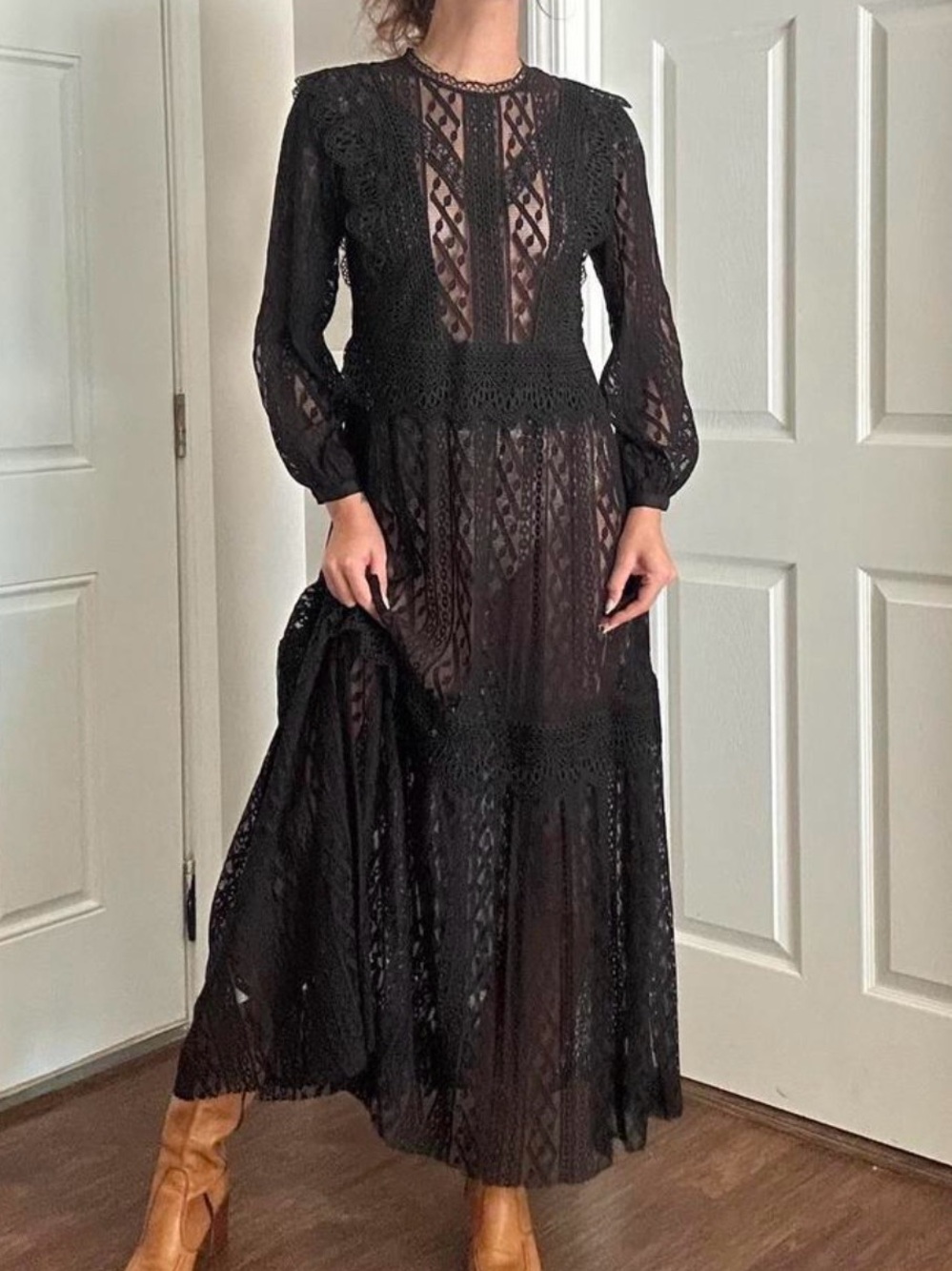 Johnny Was Black Biya Black Thea Lace Dress